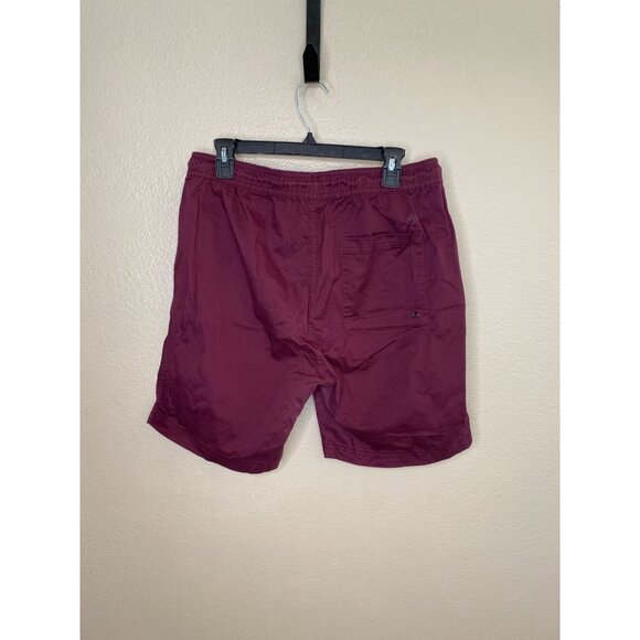 Michael Brandon Essentials Mens Burgundy Drawstring Shorts Size L Cotton Blend - Picture 2 of 7